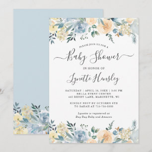 Invitation Carton d'invitation à une baby shower Vanille Fleu