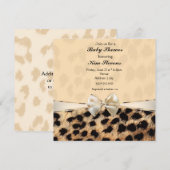 Invitation Carton d'invitation à une fête avec motif léopard (Devant / Derrière)