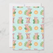 Invitation Carton d'invitation à une fête avec une vache mign (Dos)