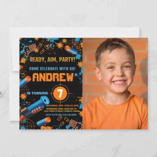 Invitation Carton d'invitation à une fête d'anniversaire avec (Devant)