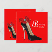 Invitation Carton d'invitation à une fête d'anniversaire en f (Devant / Derrière)