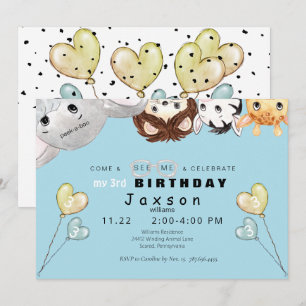Invitation Carton d'invitation à une fête d'anniversaire garç