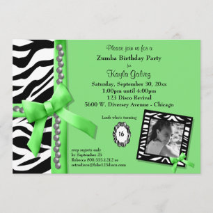 Invitation Carton d'invitation à une fête d'anniversaire vert