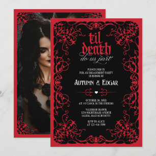 Invitation Carton d'invitation à une fête de fiançailles goth