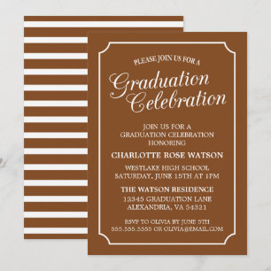 INVITATION CARTON D'INVITATION À UNE FÊTE DE FIN D'ÉTUDES ÉLÉ