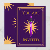 Invitation Carton d'invitation à une fête de guerrier de fant (Devant / Derrière)