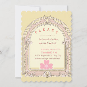 Invitation Carton d'invitation à une fête de mariage Fleur