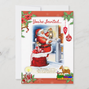Invitation Carton d'invitation à une fête de Noël avec le Pèr