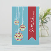 Invitation Carton d'invitation à une fête de Noël fantaisiste (Debout devant)