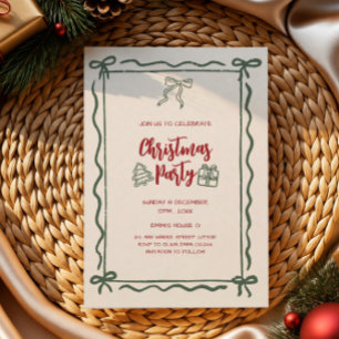 Invitation carton d'invitation à une fête de Noël minimaliste