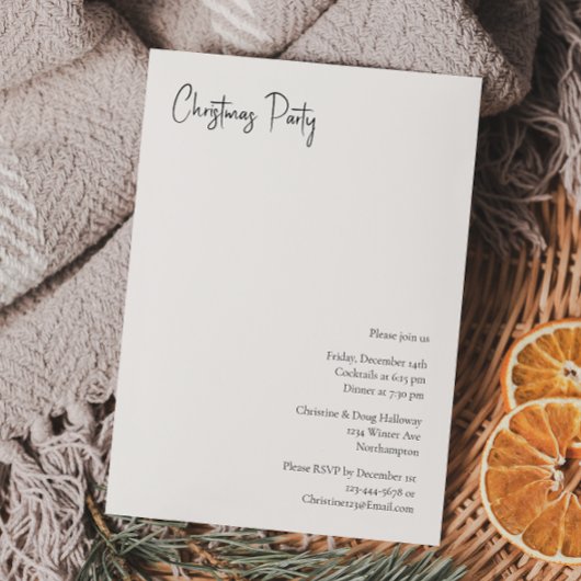 Invitation Carton d'invitation à une fête de Noël moderne ave