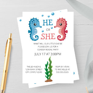 Invitation Carton d'invitation à une fête de révélation du se