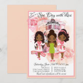 Invitation Carton d'invitation à une fête de spa afro-américa (Devant / Derrière)