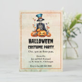 Invitation Carton d'invitation à une fête d'Halloween squelet (Debout devant)