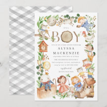 Carton d'invitation à une fête prénatale sur les c