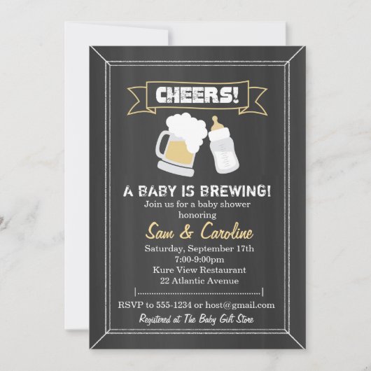 Invitation Carton d'invitation à une fête prénatale : Un bébé (Devant)