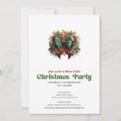 Invitation Carton d'invitation à une soirée au ruban de Noël (Devant)