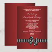 Invitation Carton d'invitation à une soirée cocktail de Noël  (Devant / Derrière)