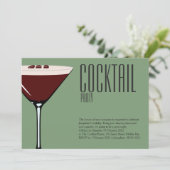 Invitation Carton d'invitation à une soirée cocktail Espresso (Debout devant)