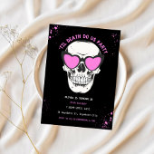Invitation Carton d'invitation à une soirée crâne noir et ros