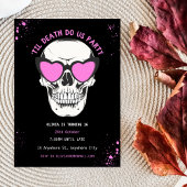 Invitation Carton d'invitation à une soirée crâne noir et ros