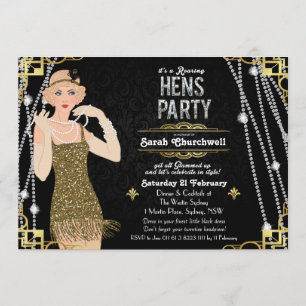 Invitation Carton d'invitation à une soirée de poules au thèm