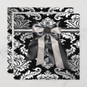 Invitation Carton d'invitation à une soirée en noir et blanc  (Devant / Derrière)