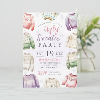 Invitation Carton d'invitation à une soirée pull de Noël moch