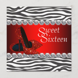 Invitation Carton d'invitation à une Sweet 16 avec chaussure 