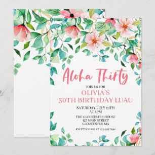 Invitation Carton d'invitation Aloha Thirty Tropical Luau pou