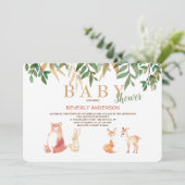 Invitation Carton d'invitation Animaux de la forêt adorables (Debout devant)