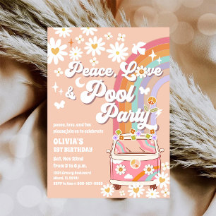 Invitation Carton d'invitation anniversaire arc-en-ciel Paix