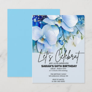Invitation Carton d'invitation anniversaire bleu royal modifi