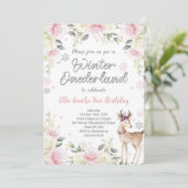 Invitation Carton d'invitation anniversaire Editable Winter W (Debout devant)