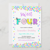 Invitation Carton d'invitation anniversaire fille modifiable (Devant)