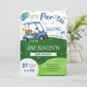 Invitation Carton d'invitation anniversaire golf modifiable (Debout devant)