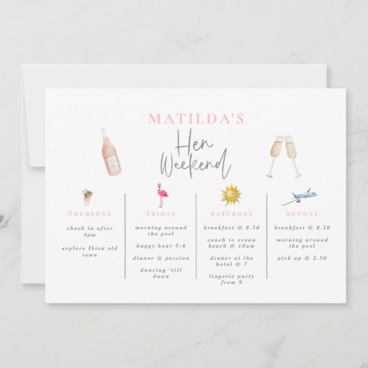 Invitation carton d'invitation aquarelle boissons enterrement (Devant)