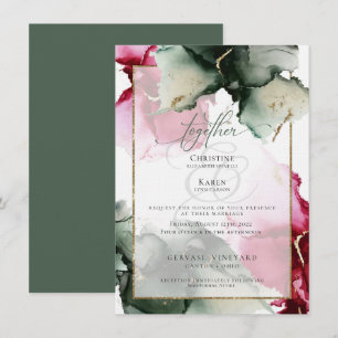 Invitation Carton d'invitation aquarelle personnalisé Rouge g