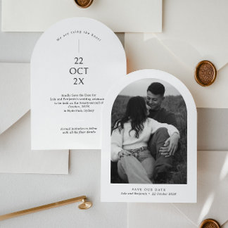 Invitation Carton d'invitation Arch Save the Date avec photo