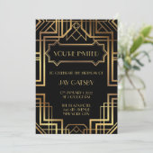 Invitation Carton d'invitation Art Déco sur le thème de Gatsb (Debout devant)