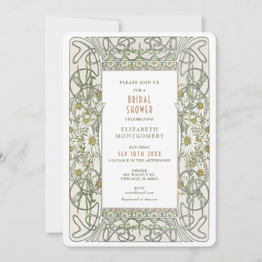 Invitation Carton d'invitation Art Nouveau pour mariage Vinta (Devant)