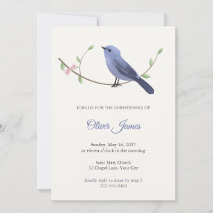 Invitation Carton d'invitation au baptême de l'oiseau Grandal