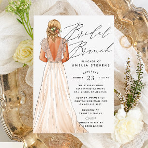 Invitation Carton d'invitation au brunch de mariage en robe é