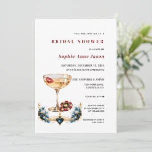 Invitation Carton d'invitation au champagne pour une douche d