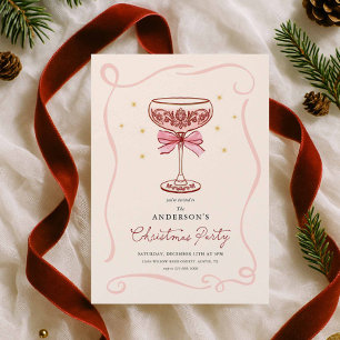 Invitation Carton d'invitation au cocktail de Noël Burgundy
