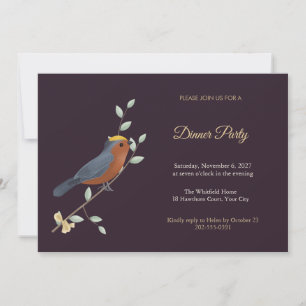 Invitation Carton d'invitation au dîner de l'oiseau à calotte