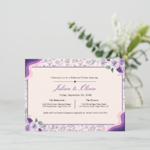 Invitation Carton d'invitation au dîner de répétition floral 
