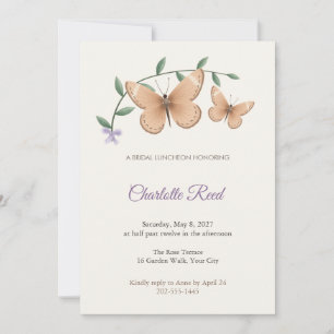 Invitation Carton d'invitation au lunch de mariage au papillo