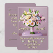 INVITATION " CARTON D'INVITATION AU MARIAGE " (Devant / Derrière)