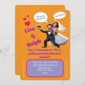 INVITATION " CARTON D'INVITATION AU MARIAGE " (Devant / Derrière)